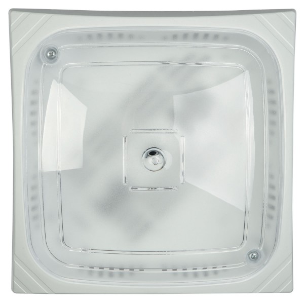 Πλαφονιέρα polycarbonate τετράγωνη λευκή 2xΕ27 Φ34
