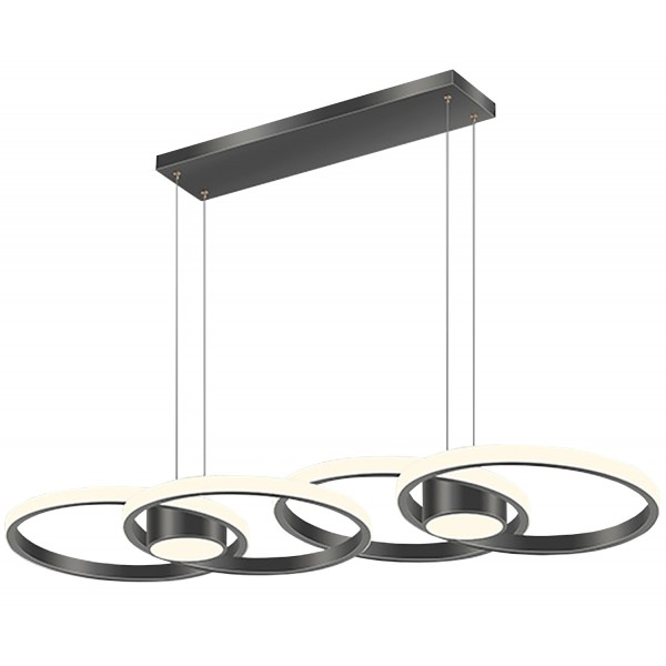 Φωτιστικό led μαύρο 3CCT Dimmable by remote control 80w 7300Lm