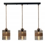 Φωτιστικό Πολύφωτο 3φ Μέταλλο μαύρο/Γυαλί Ε27